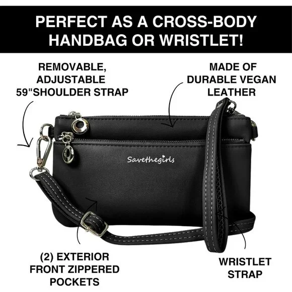 Stylish Touch Screen Crossbody Purse for Effortless Connectivity - Black